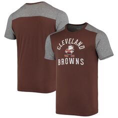 Мужская коричневая/серая футболка с нитками Cleveland Browns Gridiron Classics Field Goal Slub Majestic