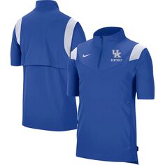 Мужская куртка Royal Kentucky Wildcats Coach с коротким рукавом и молнией до четверти Nike
