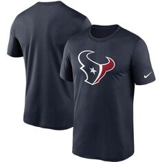Мужская темно-синяя футболка с логотипом Houston Texans Essential Legend Performance Nike