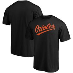 Мужская черная фирменная футболка с официальной надписью Baltimore Orioles Fanatics