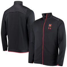 Мужская черная куртка с молнией во всю длину Maryland Terrapins 2021 Sideline Command Under Armour