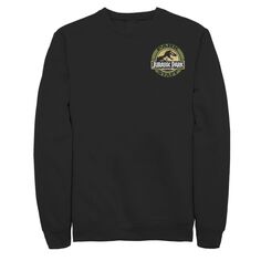 Мужской флисовый пуловер с карманной нашивкой и логотипом Jurassic Park Staff Licensed Character, черный
