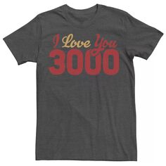 Мужская футболка Avengers Endgame Iron Man I Love You 3000 с надписью Bold Marvel