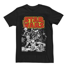 Мужская винтажная черно-белая футболка с рисунком «Звездные войны» Licensed Character