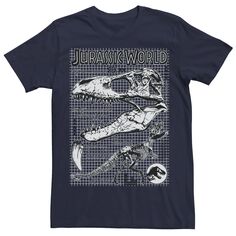 Мужская футболка с изображением двух костей тиранозавра «Мир Юрского периода», Синяя Jurassic World, синий