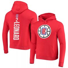 Мужской пуловер с капюшоном с логотипом Kawhi Leonard Red LA Clippers Team Playmaker, имя и номер Fanatics