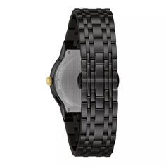 Мужские черные часы из нержавеющей стали с бриллиантами - 98D166 Bulova