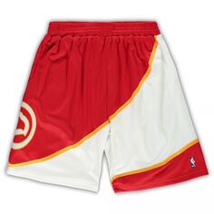 Мужские шорты Mitchell &amp; Ness Red Atlanta Hawks Big &amp; Tall Hardwood Classics Team Swingman