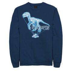 Мужской свитшот с голограммой и логотипом Jurassic World Velociraptor Licensed Character, синий