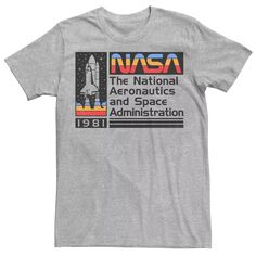 Мужская футболка в полоску с графическим логотипом NASA National Aeronautics Licensed Character