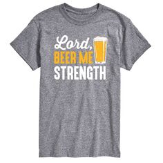 Футболка с рисунком Big &amp; Tall Lord Beer Me Strength License, серый