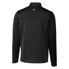 Мужской пуловер стрейч с молнией на четверть в полоску Traverse Stripe, большой и высокий пуловер Cutter &amp; Buck, черный