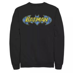Мужской свитшот с ярким текстовым логотипом Batman, Black DC Comics, черный