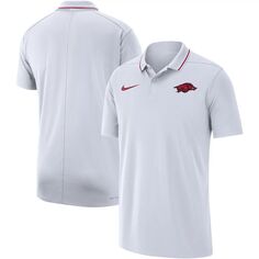Мужская белая футболка-поло Arkansas Razorbacks Coach Performance Nike
