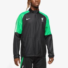 Мужская черная куртка Liverpool Academy AWF с молнией во всю длину реглан Nike