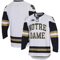 Мужская белая хоккейная майка Notre Dame Fighting Irish UA реплика Under Armour