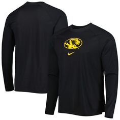 Мужская черная футболка с длинным рукавом Missouri Tigers Spotlight Raglan Performance Nike