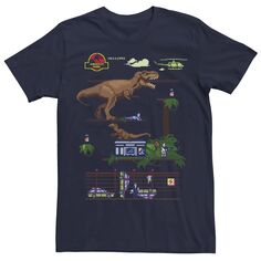 Мужская футболка с изображением сцен цифровой видеоигры «Парк Юрского периода» Licensed Character, синий