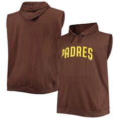 Мужской коричневый пуловер без рукавов с капюшоном San Diego Padres Jersey Muscle