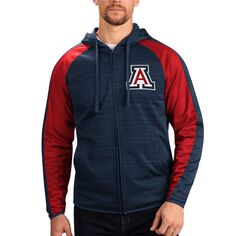 Мужская спортивная куртка Carl Banks Navy Arizona Wildcats Neutral Zone реглан с молнией во всю длину спортивная куртка с капюшоном G-III