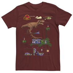 Мужская футболка с изображением сцены цифровой видеоигры «Парк Юрского периода» Licensed Character
