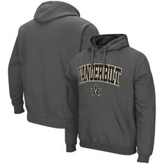 Мужской темно-серый пуловер с капюшоном Vanderbilt Commodores Arch и Logo Colosseum