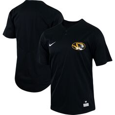 Мужская черная бейсбольная майка с двумя пуговицами Missouri Tigers Nike