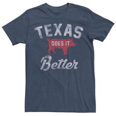 Мужская футболка с надписью «Техасская свинья» и надписью «Does It Better» Licensed Character