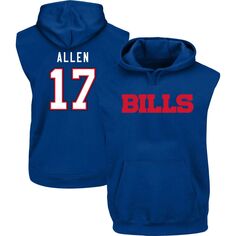 Мужской пуловер с капюшоном Josh Allen Royal Buffalo Bills Big &amp; Tall Muscle Fanatics