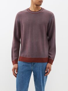 Двухцветный полосатый свитер из шерсти мериноса Paul Smith, красный