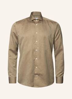 Рубашка ETON Slim fit Baumwoll-Leinen-, темно-зеленый