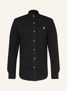Рубашка POLO RALPH LAUREN Piqué-Standard Fit mit Stehkragen, черный