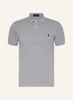 Рубашка поло POLO RALPH LAUREN Piqué Slim Fit, серый