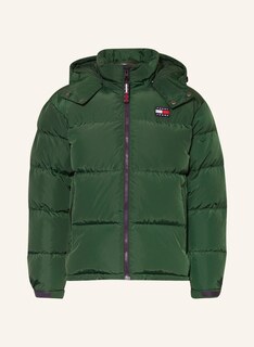 Пуховик TOMMY JEANS ALASKA mit abnehmbarer Kapuze, зеленый