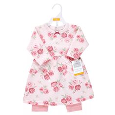 Стеганое хлопковое платье и леггинсы для маленьких девочек Hudson, цвет Blush Rose Hudson Baby