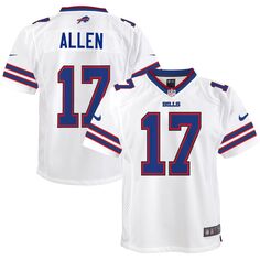 Молодежная футболка Nike Josh Allen White Buffalo Bills Game Player Nike