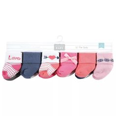 Хлопковые носки Hudson для новорожденных девочек и махровые носки Love, 12 шт. Hudson Baby