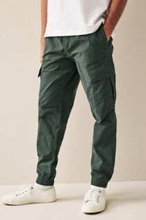 Эластичные брюки-карго в стиле милитари Next, зеленый