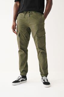 Эластичные брюки-карго в стиле милитари Next, зеленый