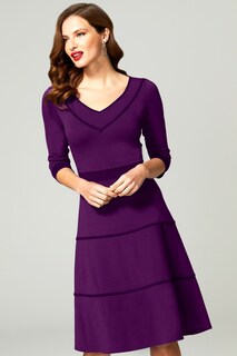 Фиолетовое платье с V-образным вырезом и контрастной отделкой Hot Squash, фиолетовый