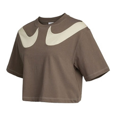 Футболка Nike Sportswear Swoosh Crop, коричневый