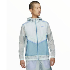Куртка Nike Repel Wild Run Windrunner Casual Printing Running Sports Woven, голубой