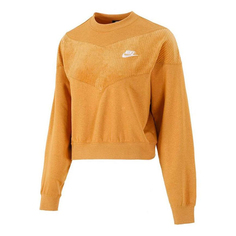 Спортивная толстовка Nike As Nike Hrtg Crew Velour Plus Fleece Swea Orange CZ1877-712, оранжевый