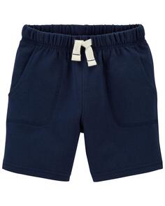 Детские шорты без застежек из ткани френч терри Carter&apos;s, темно-синий Carters