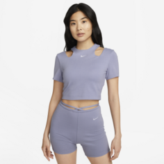 Топ Nike Sportswear Essentials Women&apos;s Short-Sleeve, пыльно-сиреневый