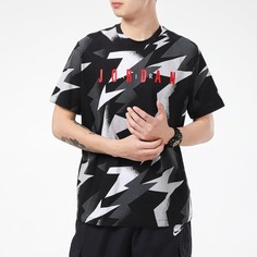 Футболка Nike Air Jordan Round Neck Short Sleeve, черный/мультиколор