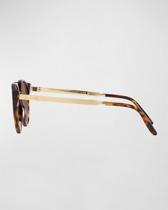 Круглые солнцезащитные очки-авиаторы из ацетата и металла Lauren Ralph Lauren