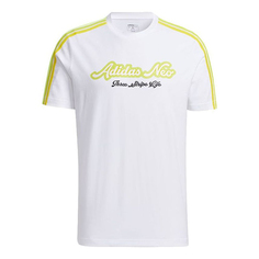 Футболка Adidas neo M FAV 3S GR T 2 Printing Sports Round Neck Short Sleeve White, Белый