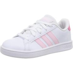 Кроссовки Adidas Grand Court K, белый/розовый