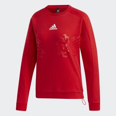 Лонгслив Women&apos;s adidas Long Sleeve CNY, красный/белый